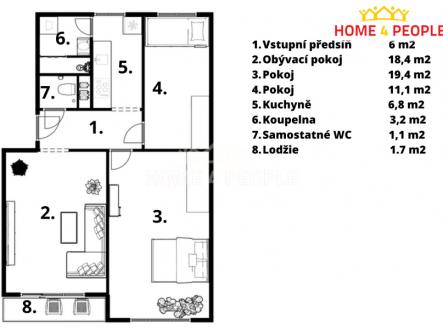 15 | Prodej bytu, 3+1, 67 m²