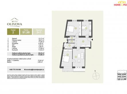 4 | Prodej bytu, 3+1, 92 m²