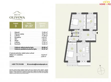 4 | Prodej bytu, 3+1, 92 m²