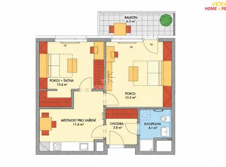 2 | Prodej bytu, 2+1, 51 m²
