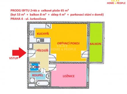 1 | Prodej bytu, 2+kk, 65 m²