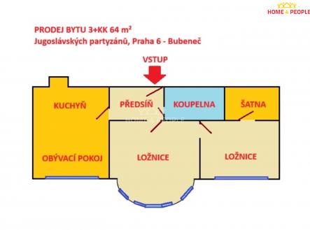 1 | Prodej bytu, 3+kk, 64 m²