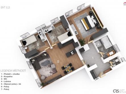 Půdorys | Prodej bytu, 4+kk, 103 m²