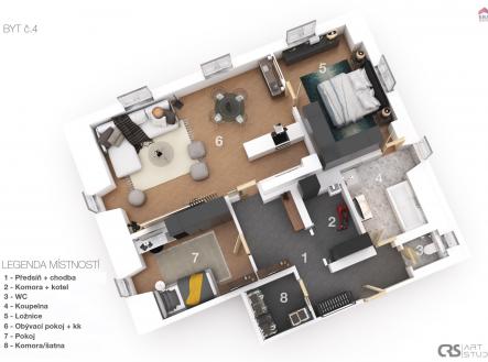 Půdorys | Prodej bytu, 3+kk, 110 m²