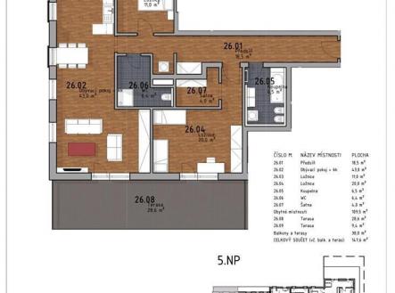 . | Prodej bytu, 3+kk, 148 m²
