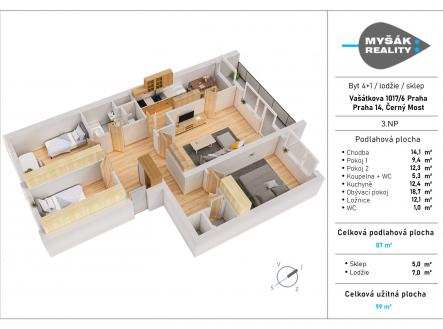 foto: 2 | Prodej bytu, 4+1, 99 m²