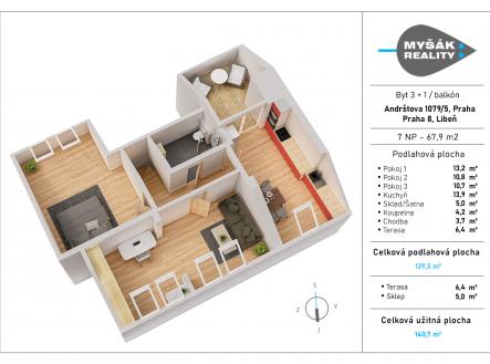 foto: 2 | Prodej bytu, 3+1, 136 m²