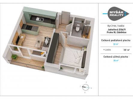 Prodej bytu, 2+kk, 35 m² obrázek