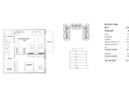 foto: 4 | Pronájem bytu, 2+kk, 72 m²