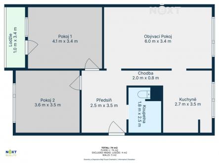 Prodej bytu, 3+1, 74 m²