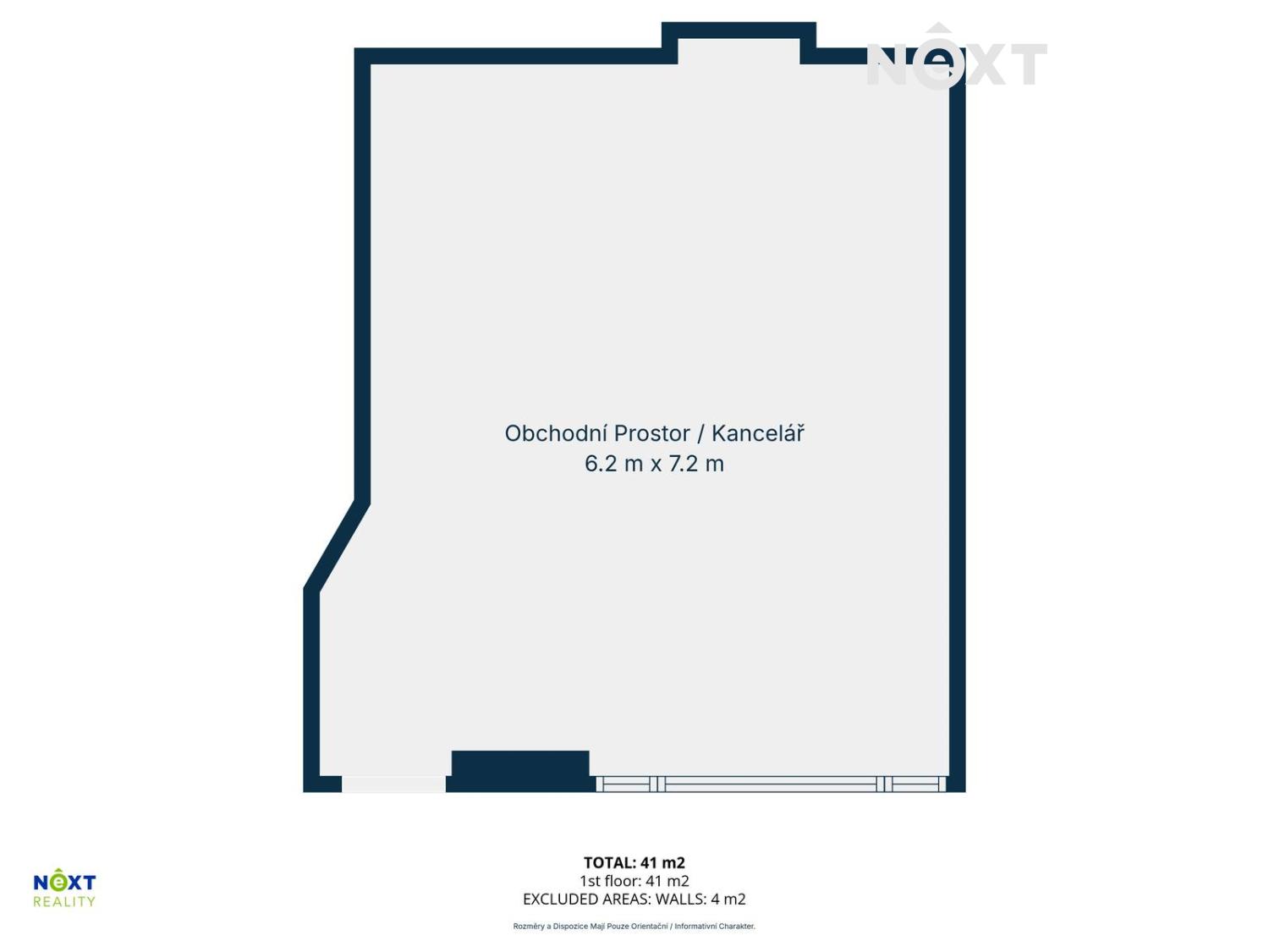 Pronájem komerční Obchodní prostory, 41㎡