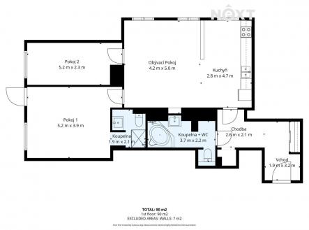 Prodej bytu, 3+kk, 81 m²