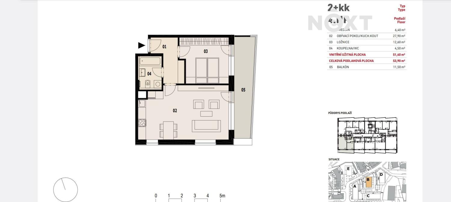 Prodej byt 2+kk, 54㎡