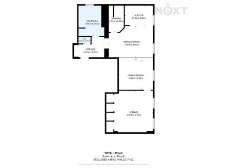 Pronájem bytu, 2+kk, 70 m²