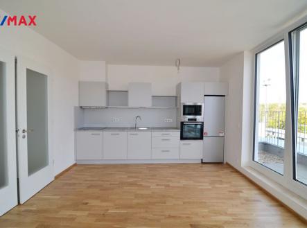 obývací pokoj s kuchyňským koutem | Pronájem bytu, 3+kk, 64 m²