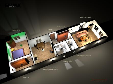 3D půdorys | Prodej - dům/vila, 156 m²