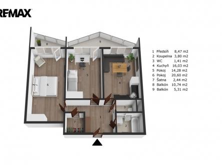 6061-vlcka-pudorys-3d.jpg | Prodej bytu, 2+1, 67 m²