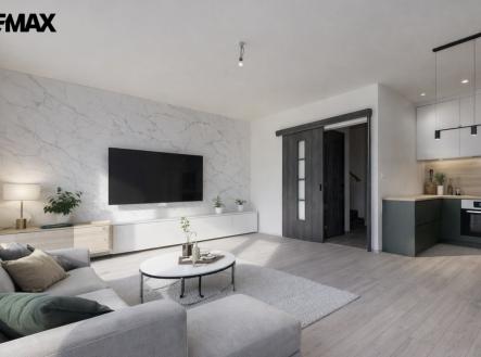 vizualizace obývacího pokoje | Prodej - dům/vila, 115 m²