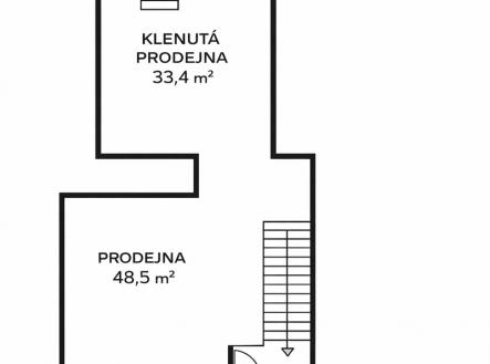 Půdorys | Pronájem - obchodní prostor, 82 m²