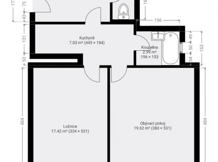 pudorys.jpg | Prodej bytu, 2+1, 54 m²