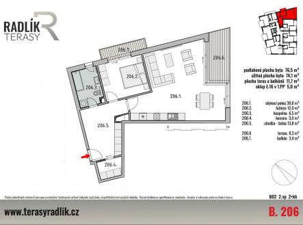 . | Prodej bytu, 2+kk, 76 m²