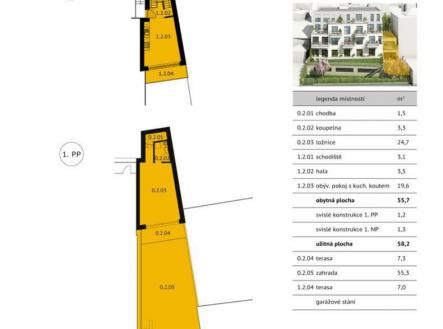 Prodej bytu, 2+kk, 88 m²