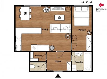 fotografie | Pronájem bytu, 1+1, 45 m²