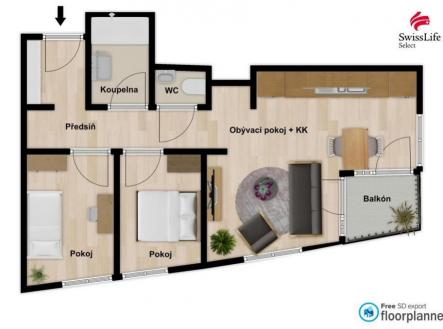 fotografie | Pronájem bytu, 3+kk, 76 m²