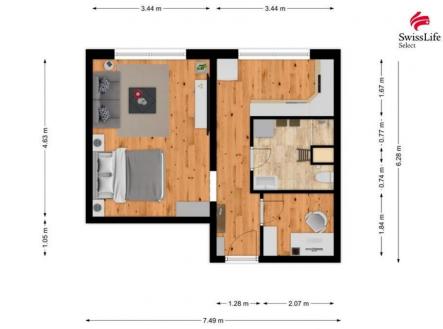 fotografie | Pronájem bytu, 1+1, 36 m²
