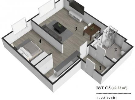 byt-5-2kk-3d.jpg | Pronájem bytu, 2+kk, 50 m²