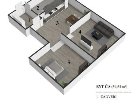 byt-8-2-1-3d.jpg | Pronájem bytu, 2+1, 60 m²