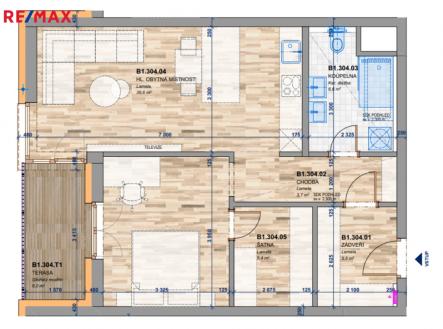 karta-bytu-b1-304.png | Pronájem bytu, 2+kk, 66 m²