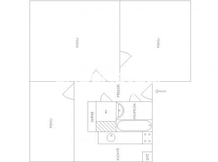 Dispozice_bytu | Prodej bytu, 3+1, 64 m²