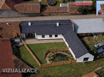 Letecký pohled na venkovskou nemovitost | Prodej - dům/vila, 147 m²
