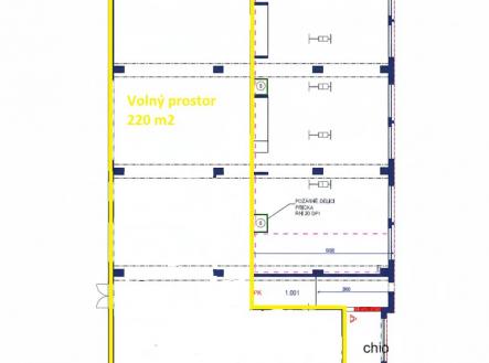 Půdorys 1.NP | Pronájem - obchodní prostor, 220 m²
