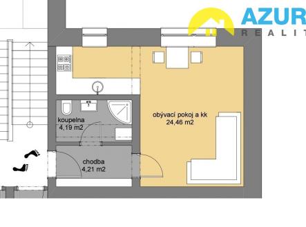 Pronájem bytu, 1+kk, 33 m²