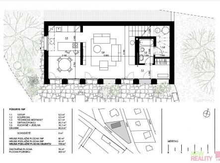 Zlatý kopec dům půdorys přízemí.jpg | Prodej - dům/vila, 115 m²