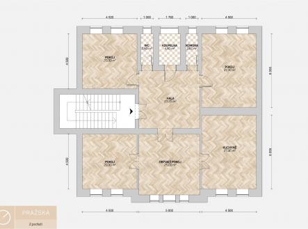 půdorys patro | Prodej bytu, 4+1, 184 m²