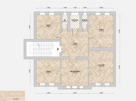 půdorys patro | Prodej bytu, 4+1, 184 m²