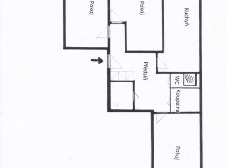půdorys Travná 1 | Prodej bytu, 3+1, 84 m²