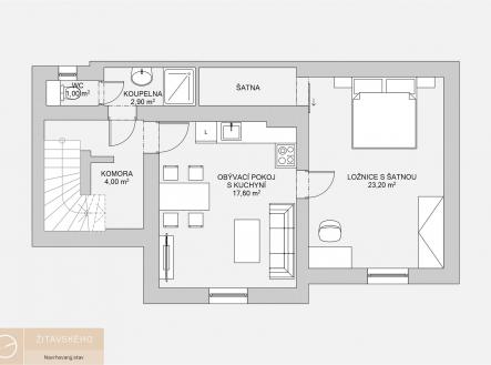 půdorysy suterén návrh | Prodej bytu, 2+kk, 48 m²