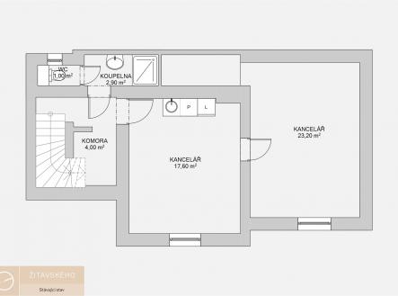 půdorysy suterén | Prodej - kanceláře, 48 m²