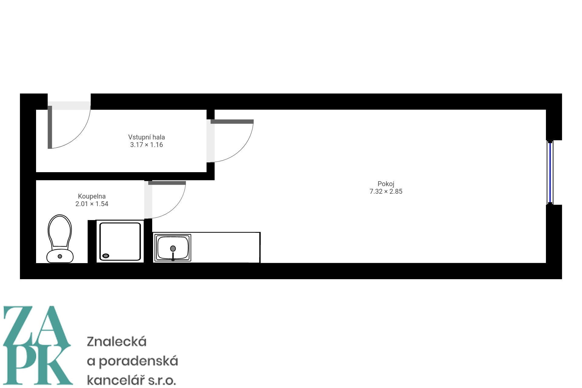 Pronájem bytu 1+kk, 28 m2