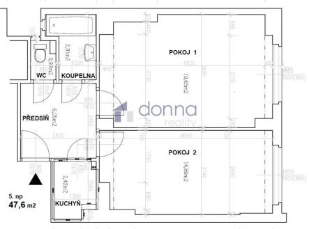 2-pudorys-j24.jpg | Pronájem bytu, 2+kk, 48 m²