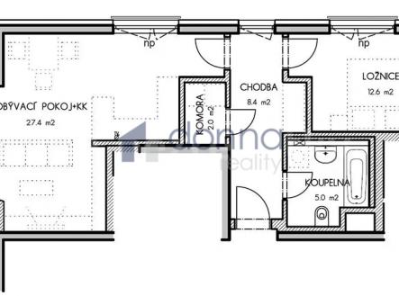 planek.jpg | Pronájem bytu, 2+kk, 59 m²