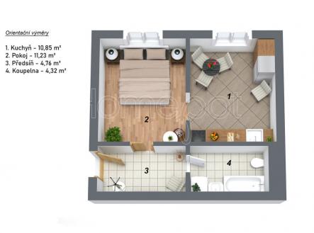3d-copy.jpg | Prodej bytu, 1+1, 33 m²