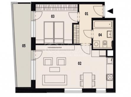 Pronájem bytu, 2+kk, 52 m²