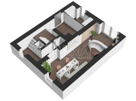 Vizualizace interiéru - přízemí | Pronájem bytu, 4+1, 110 m²