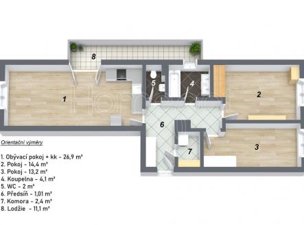 6.jpg | Pronájem bytu, 3+kk, 78 m²