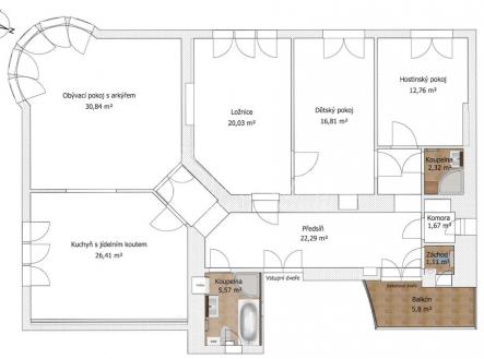 planek.jpg | Pronájem bytu, 4+1, 140 m²